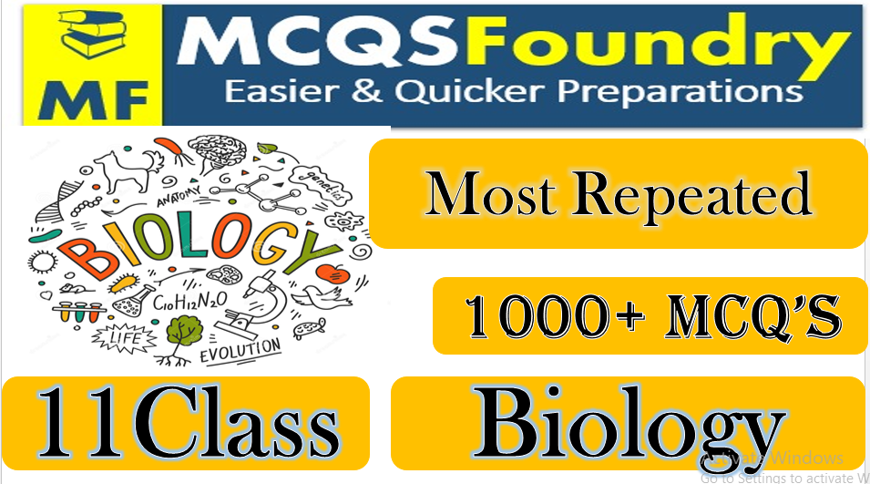 First Year Biology Mcqs With Answers Chapter 1 | Class 11 Biology Mcq With Answers Pdf Chapter Wise Test - Mcqsfoundry.com